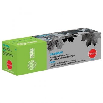 Картридж лазерный CACTUS (CS-045HC) для CANON MF635/633/631/LBP 611/613, голубой, ресурс 2200 стр, CS-C045HC