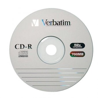 Диски CD-R VERBATIM 700 Mb 52х, КОМПЛЕКТ 100 шт, Cake Box, 43411