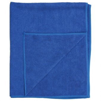Тряпки для мытья пола, КОМПЛЕКТ 3 шт, микрофибра, 50х60 см, синие, ОФИСМАГ, 603945