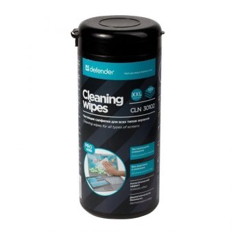 Чистящие салфетки DEFENDER CLN30102 PRO, влажные, для ЖК и LCD мониторов, в тубе, 100 шт