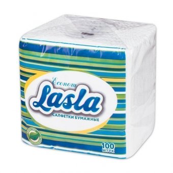 Салфетки бумажные 100 шт, 23х24 см, LASLA, эконом