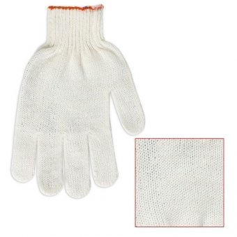Перчатки хлопчатобумажные, КОМПЛЕКТ 5 ПАР, 7,5 класс, 36-38 г, 166 текс, БЕЗ ПВХ, ЛАЙМА СТАНДАРТ, БЕЛЫЕ, 60080