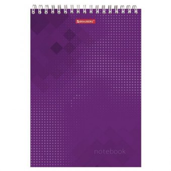 Блокнот БОЛЬШОЙ ФОРМАТ (200х290 мм) А4, 80 л, гребень, картон, жесткая подложка, клетка, BRAUBERG, "Бизнес", 1