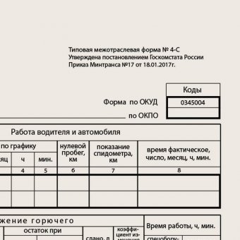 Бланк бухгалтерский типографский "Путевой лист грузового автомобиля без талона", (200х272 мм), СКЛЕЙКА 100 шт,