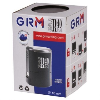 Оснастка для печатей, оттиск D=40 мм, синий, GRM R40 plus, крышка, подушка в комплекте