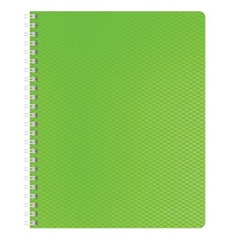 Тетрадь А4, 80 л, HATBER, гребень, клетка, обложка пластик, "DIAMOND NEON-ЗЕЛЕНАЯ", 80Т4B1гр_02034, T165485