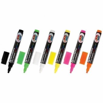 Маркеры меловые BRAUBERG "POP-ART", НАБОР 6 шт, сухостираемые, для гладких поверхностей, 5 мм, АССОРТИ, 151536