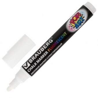 Маркеры меловые BRAUBERG "POP-ART", НАБОР 6 шт, сухостираемые, для гладких поверхностей, 5 мм, АССОРТИ, 151536