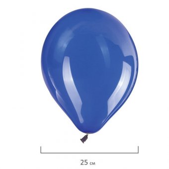 Шары воздушные ЗОЛОТАЯ СКАЗКА, 10" (25 см), КОМПЛЕКТ 50 штук, синие, пакет, 104999