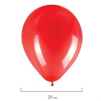 Шары воздушные ЗОЛОТАЯ СКАЗКА, 10" (25 см), КОМПЛЕКТ 50 штук, красные, пакет, 104998