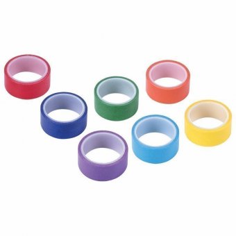 Клейкие WASHI-ленты для декора РАДУЖНЫЕ, однотонные, 15 мм х 3 м, 7 цветов, рисовая бумага, ОСТРОВ СОКРОВИЩ, 6