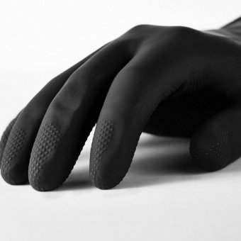 Перчатки латексные MANIPULA "КЩС-1", двухслойные, размер 10 (XL), черные, L-U-03