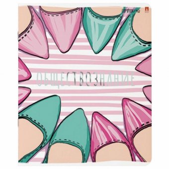 Тетрадь предметная "GIRLS ONLY" 48 л, Soft Touch, фольга, ОБЩЕСТВОЗНАНИЕ, клетка, АЛЬТ, 7-48-1102/12