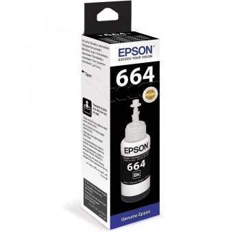 Чернила EPSON (C13T66414A) для СНПЧ Epson L100/L110/L200/L210/L300/L456/L550, черные, оригинальные