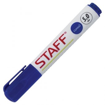 Маркеры для доски STAFF, НАБОР 4 шт, АССОРТИ (черный, синий, красный, зеленый), с клипом, круглые, 5 мм, 15149