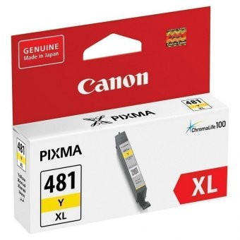 Картридж струйный CANON (CLI-481Y XL) для PIXMA TS704 / TS6140, желтый, ресурс 512 страниц, оригинальный, 2046