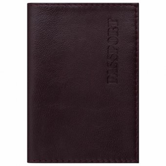Обложка для паспорта натуральная кожа "Virginia", "PASSPORT", бордовая, BRAUBERG, 237187