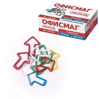 Скрепки ОФИСМАГ "Стрелка", 30 мм, 20 шт, в картонной коробке, 226248