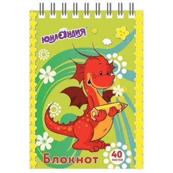 Блокнот МАЛЫЙ ФОРМАТ (75х105 мм) А7, 40 л, гребень, картон, клетка, ЮНЛАНДИЯ, "МУЛЬТЯШКИ", 129860