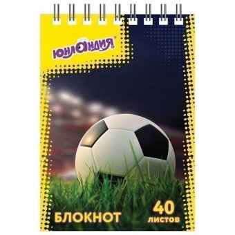 Блокнот МАЛЫЙ ФОРМАТ (75х105 мм) А7, 40 л, гребень, картон, клетка, ЮНЛАНДИЯ, "МОНСТР-ТРАК"/"ФУТБОЛ", 129859