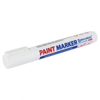 Маркер-краска лаковый (paint marker) 6 мм, БЕЛЫЙ, НИТРО-ОСНОВА, BRAUBERG PRO PLUS EXTRA, 151450