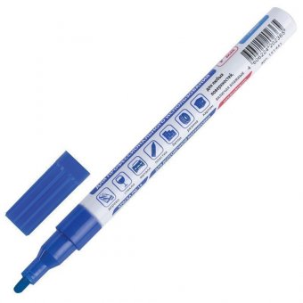 Маркер-краска лаковый (paint marker) 2 мм, СИНИЙ, НИТРО-ОСНОВА, алюминиевый корпус, BRAUBERG PROFESSIONAL PLUS
