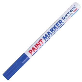 Маркер-краска лаковый (paint marker) 2 мм, СИНИЙ, НИТРО-ОСНОВА, алюминиевый корпус, BRAUBERG PROFESSIONAL PLUS