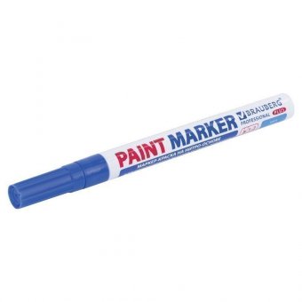 Маркер-краска лаковый (paint marker) 2 мм, СИНИЙ, НИТРО-ОСНОВА, алюминиевый корпус, BRAUBERG PROFESSIONAL PLUS