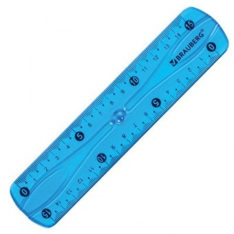 Линейка 15 см гибкая BRAUBERG "FLEX", пластиковая, ассорти, европодвес, 210673