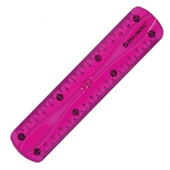 Линейка 15 см гибкая BRAUBERG "FLEX", пластиковая, ассорти, европодвес, 210673