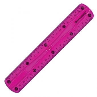 Линейка 20 см гибкая BRAUBERG "FLEX", пластиковая, ассорти, европодвес, 210674