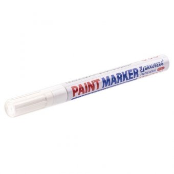 Маркер-краска лаковый (paint marker) 2 мм, БЕЛЫЙ, НИТРО-ОСНОВА, алюминиевый корпус, BRAUBERG PROFESSIONAL PLUS