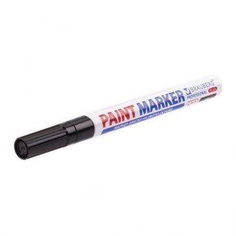 Маркер-краска лаковый (paint marker) 2 мм, ЧЕРНЫЙ, НИТРО-ОСНОВА, алюминиевый корпус, BRAUBERG PROFESSIONAL PLU