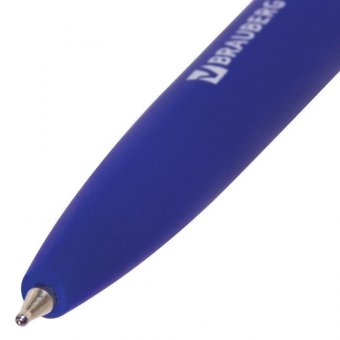Ручка шариковая масляная автоматическая BRAUBERG "Sky Blue", СИНЯЯ, soft-touch, узел 0,7 мм, линия письма 0,35