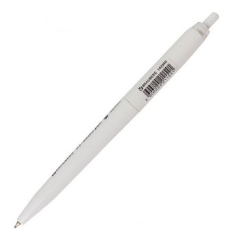 Ручка шариковая масляная автоматическая BRAUBERG "Sky White", СИНЯЯ, клип ассорти, узел 0,7 мм, линия письма 0