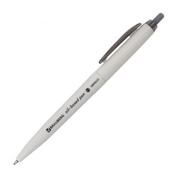 Ручка шариковая масляная автоматическая BRAUBERG "Sky White", СИНЯЯ, клип ассорти, узел 0,7 мм, линия письма 0