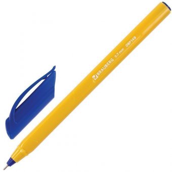 Ручка шариковая масляная BRAUBERG "Extra Glide Orange", СИНЯЯ, трехгранная, узел 0,7 мм, линия письма 0,35 мм,