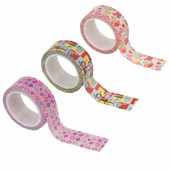 Клейкая WASHI-лента для декора, 15 мм х 5 м, ассорти, рисовая бумага