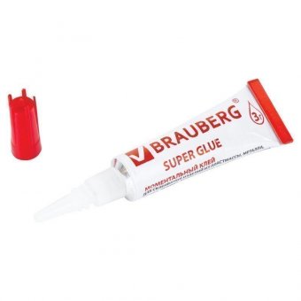 Клей моментальный (суперклей) BRAUBERG, ПРОЧНЫЙ, НОВАЯ УПАКОВКА 3 г, 605566