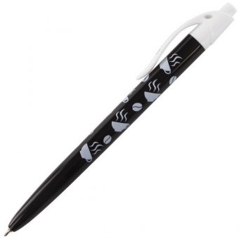 Ручка шариковая масляная автоматическая BRAUBERG BLACK&WHITE "Coffee", СИНЯЯ, узел 0,7 мм, линия письма 0,35 м