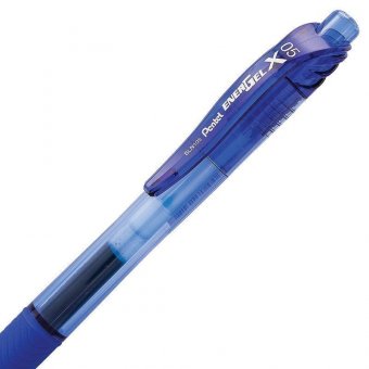 Ручка гелевая автоматическая с грипом PENTEL (Япония) "Energel-X", СИНЯЯ, узел 0,5 мм, линия письма 0,25 мм, B