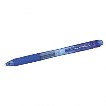 Ручка гелевая автоматическая с грипом PENTEL (Япония) "Energel-X", СИНЯЯ, узел 0,5 мм, линия письма 0,25 мм, B