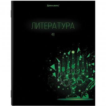 Тетради предметные, КОМПЛЕКТ 12 ПРЕДМЕТОВ, "DARK", 48 листов, глянцевый УФ-лак, BRAUBERG, 404028