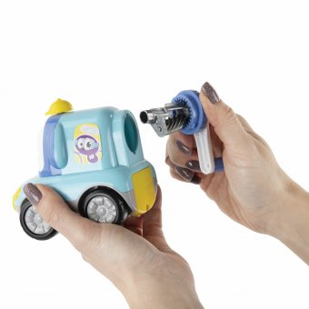 Точилка механическая ЮНЛАНДИЯ "Машина Юнландика", корпус голубой, для чернографитных и цветных карандашей, 228