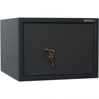 Сейф BRABIX "КМ-310", 310х430х375 мм, 20 кг, ключевой замок + полка, крепление к стене, 291166