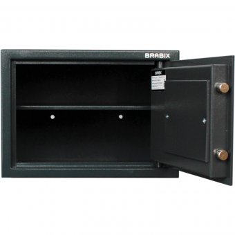 Сейф BRABIX "КМ-310", 310х430х375 мм, 20 кг, ключевой замок + полка, крепление к стене, 291166