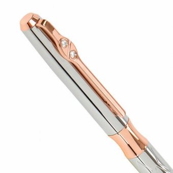 Ручка подарочная шариковая GALANT "NUANCE SILVER", корпус серебристый, детали розовое золото, узел 0,7 мм, син