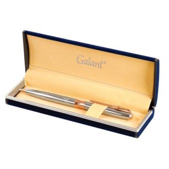 Ручка подарочная шариковая GALANT "NUANCE SILVER", корпус серебристый, детали розовое золото, узел 0,7 мм, син