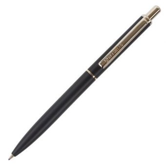 Ручка подарочная шариковая BRAUBERG "Larghetto", СИНЯЯ, корпус черный с хромированными деталями, линия письма 