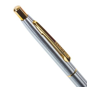 Ручка подарочная шариковая BRAUBERG Brioso, СИНЯЯ, корпус серебристый с золотистыми деталями, линия письма 0,5